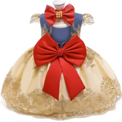 Baby Princess Dress 1-3 Years Old Gold Lace