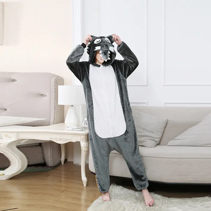 Wolf animal one-piece pajamas