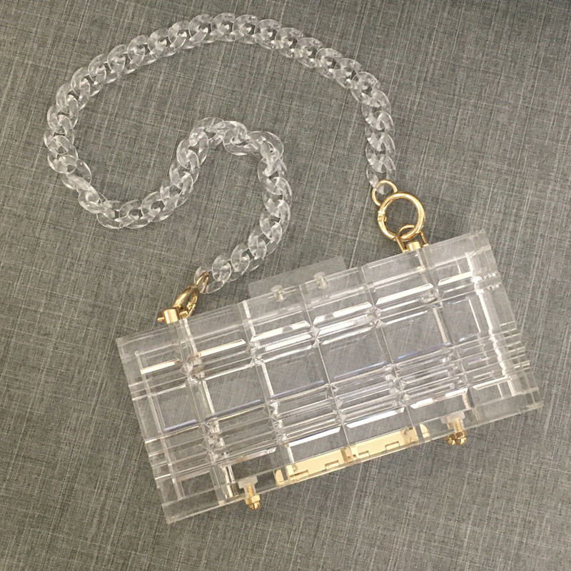 Acrylic transparent clutch