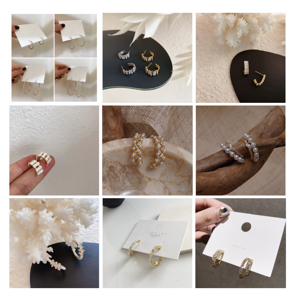 Exquisite and simple stud earrings women