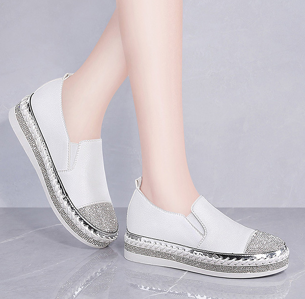 Spring single shoes rhinestone flat shoes