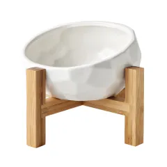 Pet bowl oblique mouth cat bowl food bowl dog bowl method bucket food bowl - White - View 1