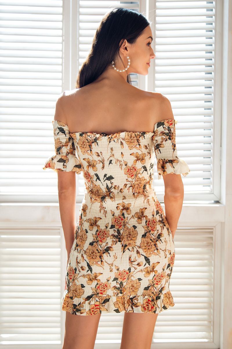 Fashion sexy tube top one shoulder print dress