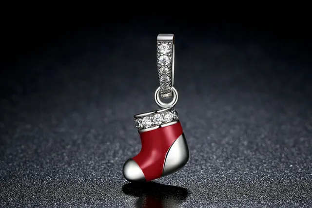 DIY beaded Christmas sock charm Red - Shop at LoveMi