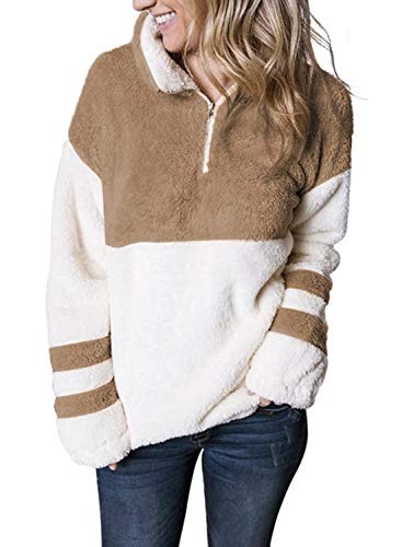 Women's pullover high neck color block loose sweater