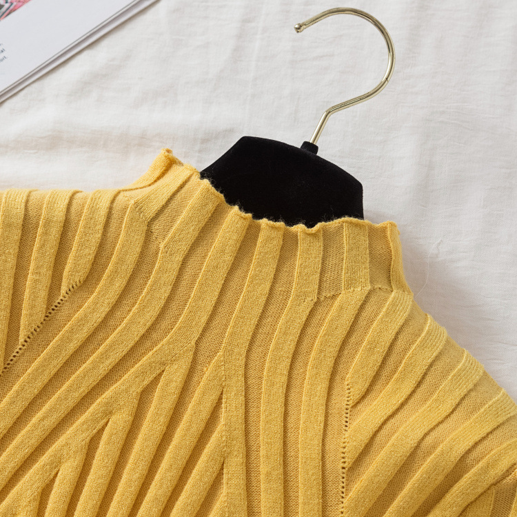 Half high neck knitted bottoming shirt