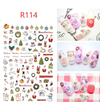 Christmas nail decals ornaments nail stickers R114 - Shop at LoveMi