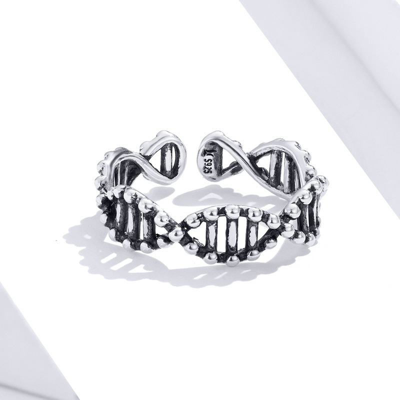 DNA sterling silver ring