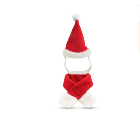 Pet supplies Christmas hat scarf set cat and dog small pet - Shop at LoveMi