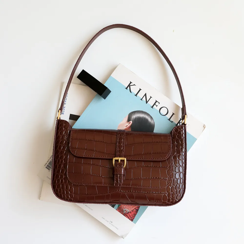 Baguette underarm shoulder bag - Brown