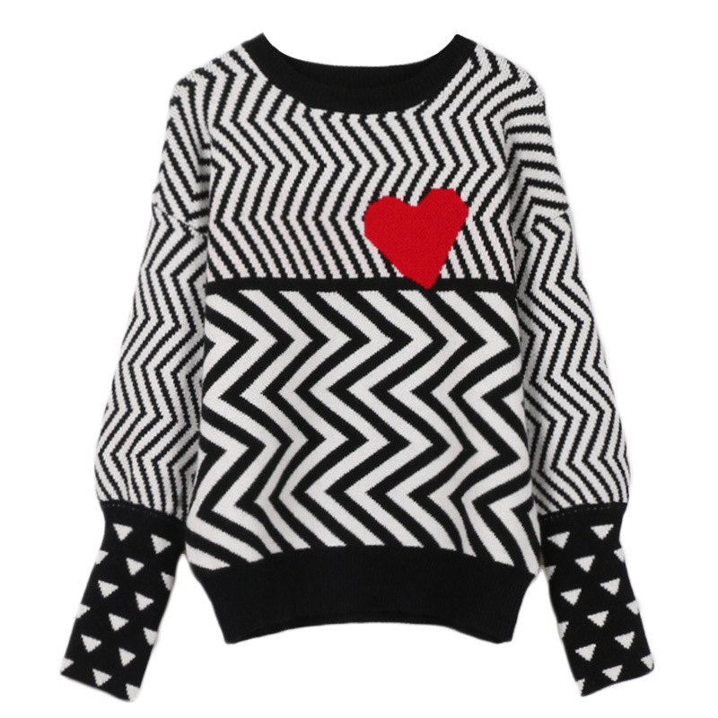 New autumn and winter love loose knit top