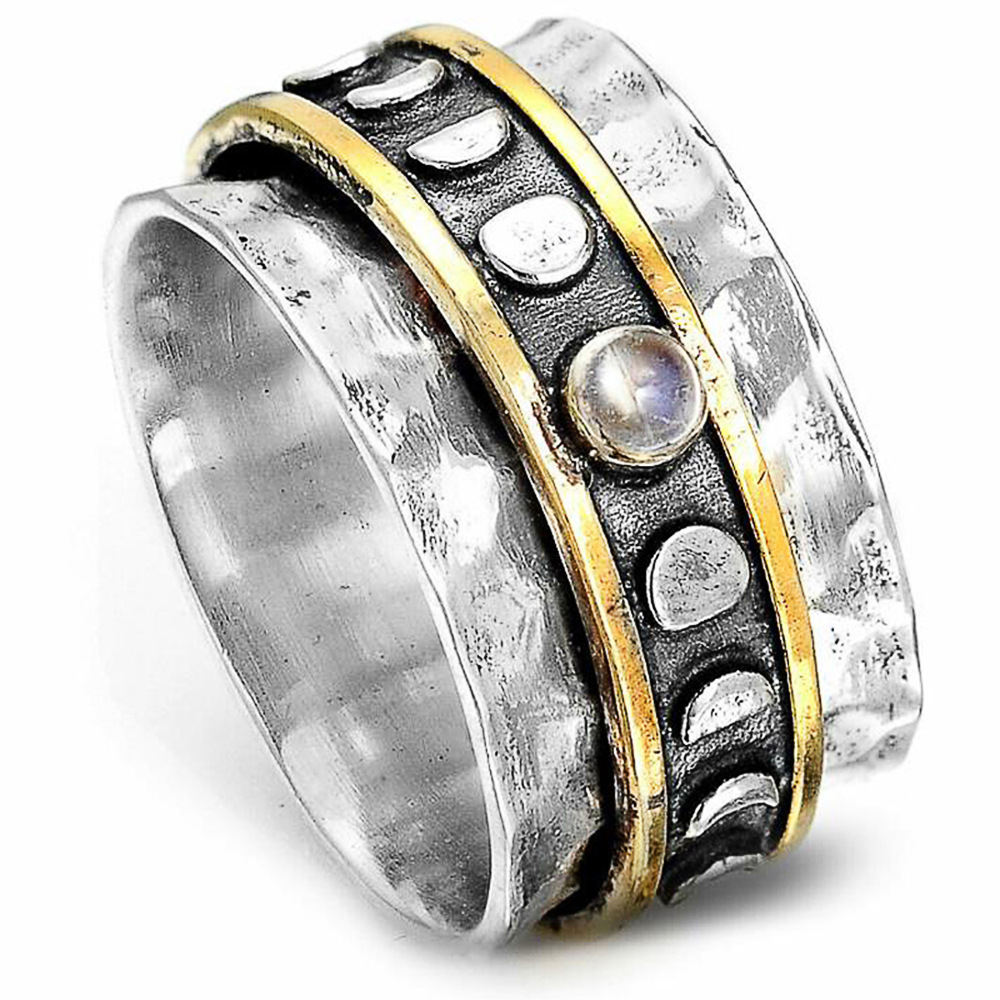 Punk style sun moon modeling man ring