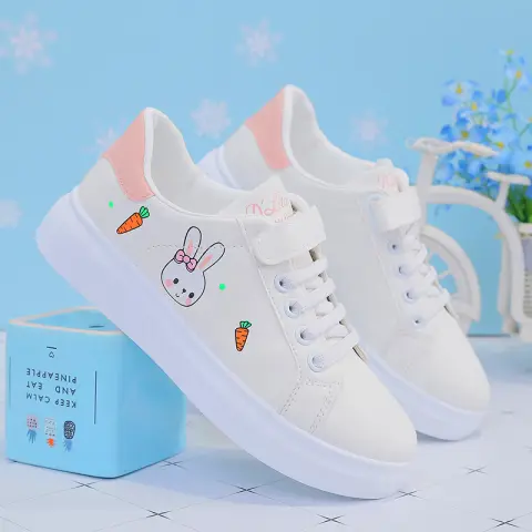 Fashion Big Kids Sports Soft-soled White Shoes