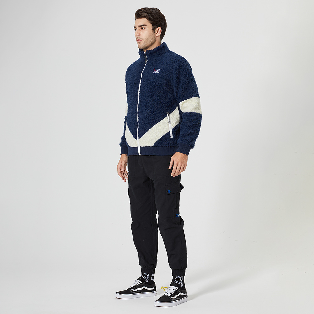 Casual hooded pullover coat lamb wool camouflage sweater