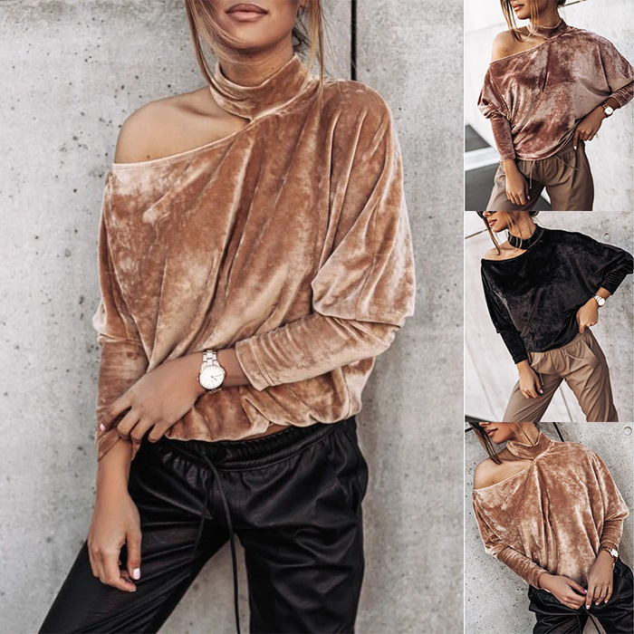 Casual hanging neck bat sleeve sweater