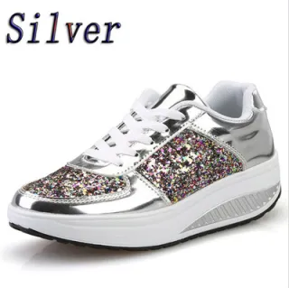 Sequin women's sneakers - Silver