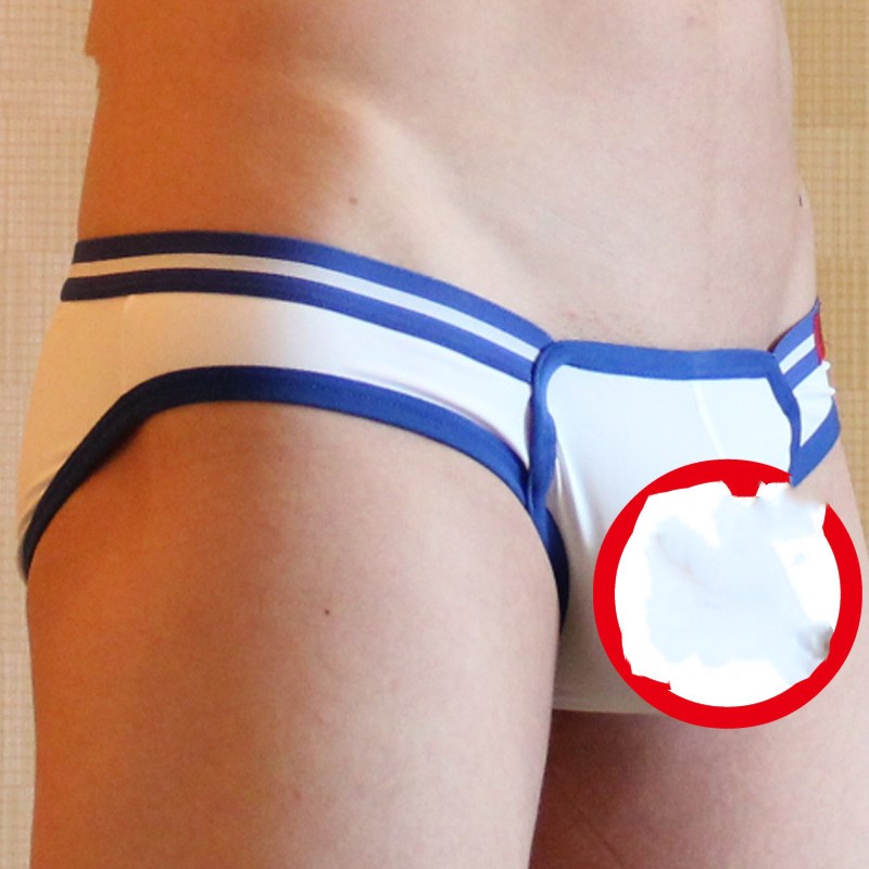 Men's underwear ice silk low waist thin summer in White