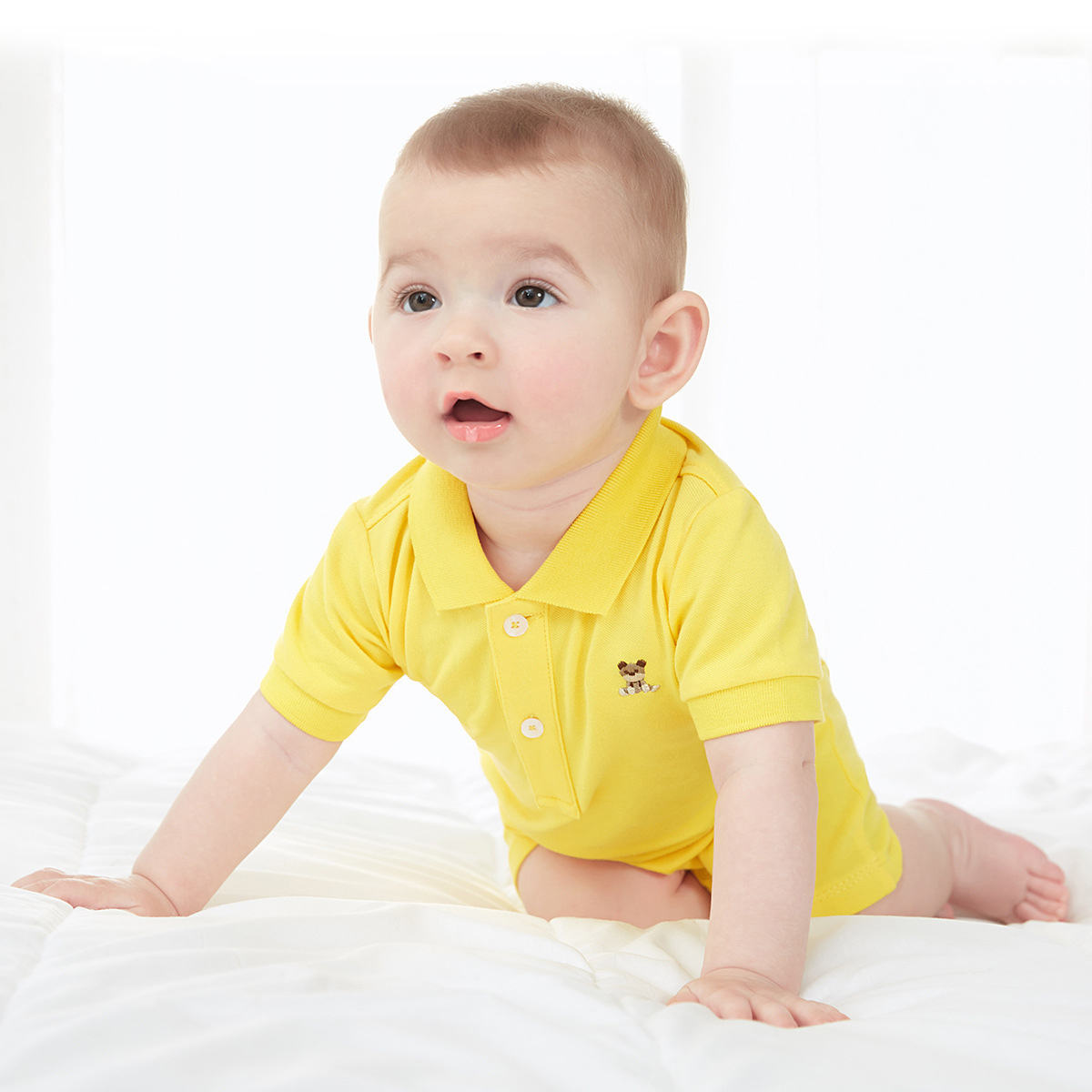 Baby Polo Romper Short Sleeve Cotton One-Piece Outfit