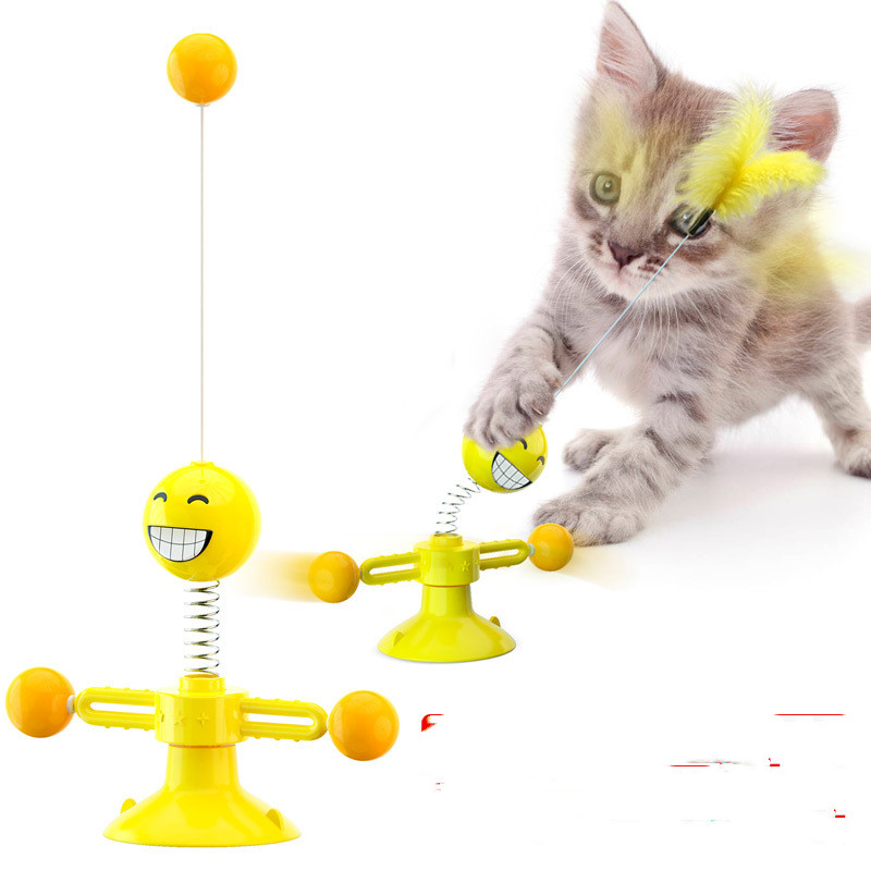 Spring man turns cat toy