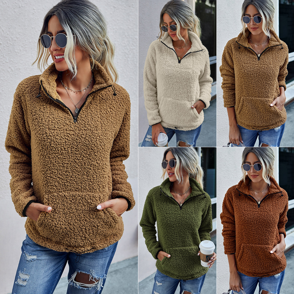 Plush pullover women's sweater