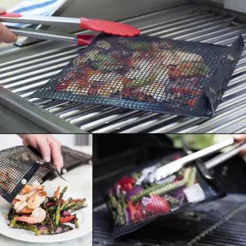 Reusable BBQ Grill Mesh Bag Non-stick Barbecue Baking Isolation