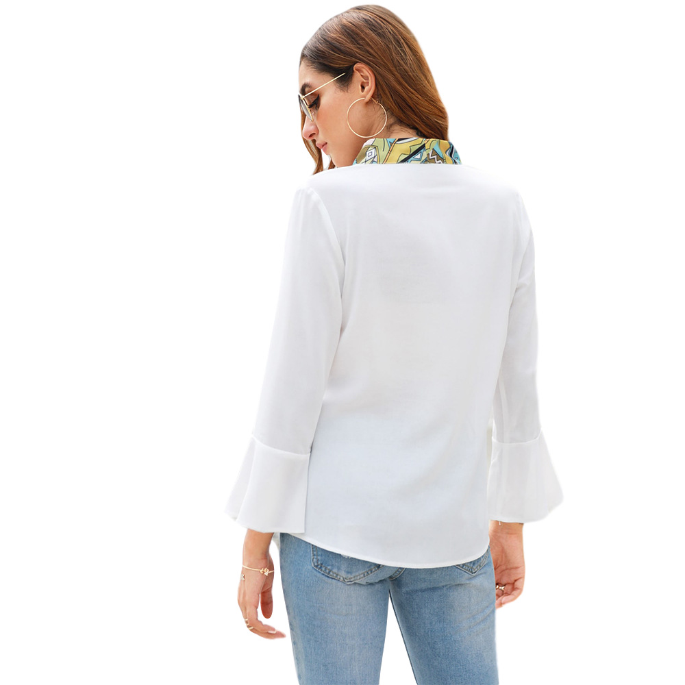 Flared sleeve fashion bow top