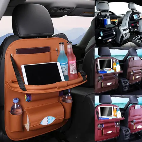 Universal Multifunctional Car Seat Bag with Foldable Table PU