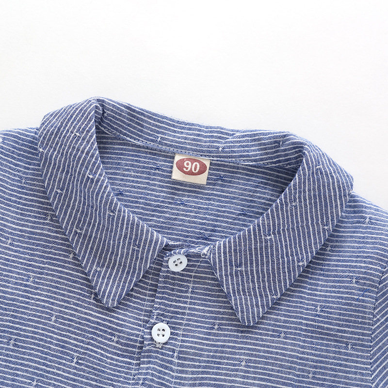 Lapel long sleeve girls shirt dress