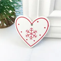 DIY Ornaments Wooden Christmas Gift Pendants - White Heart - View 1