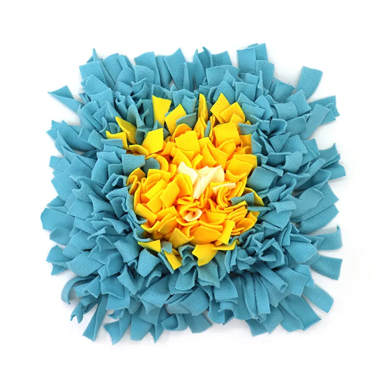 Dog Sniffing Pad Dog Leaking Food Puzzle - Blue And Yellow Buds