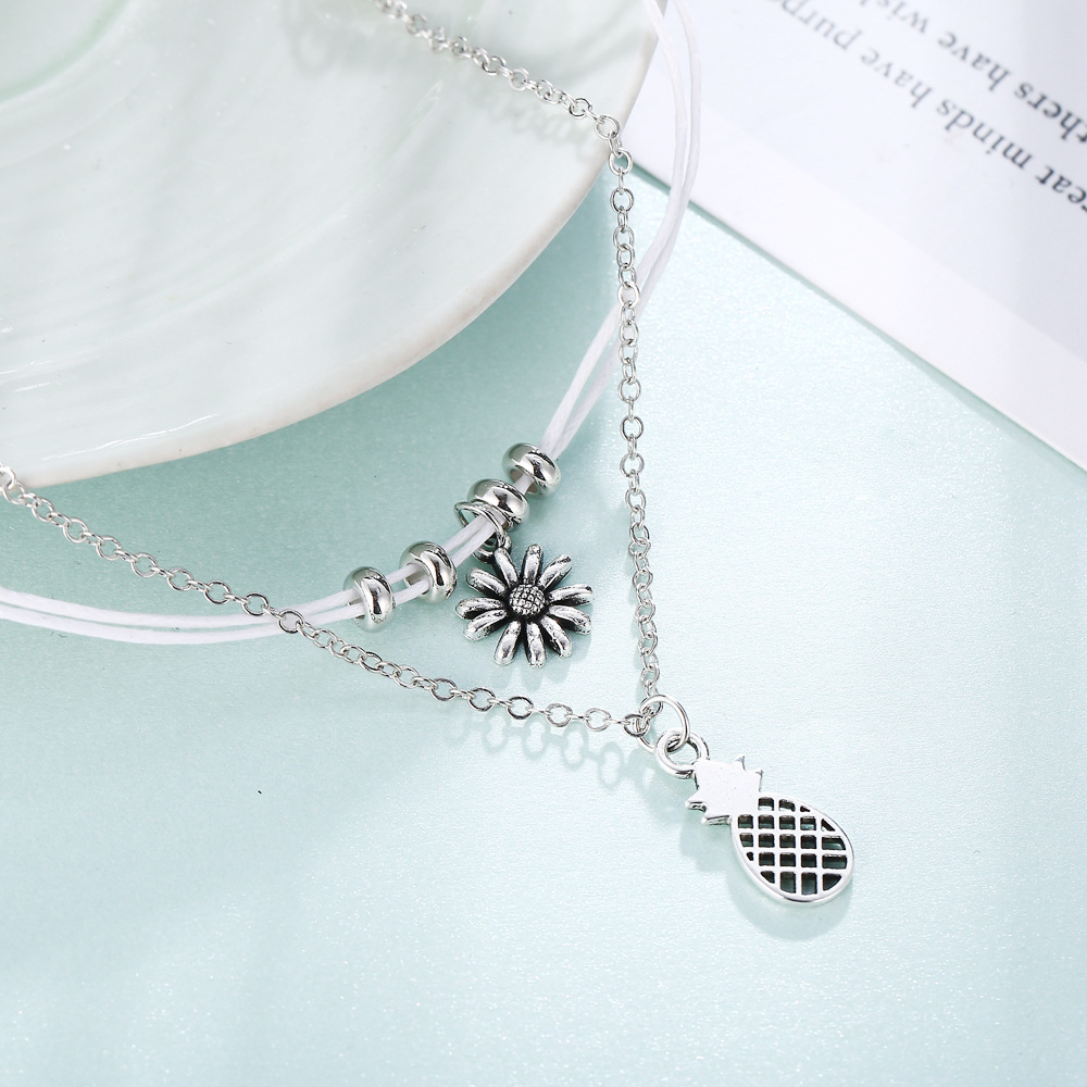 Pineapple Pendant Chain Set 2 pieces