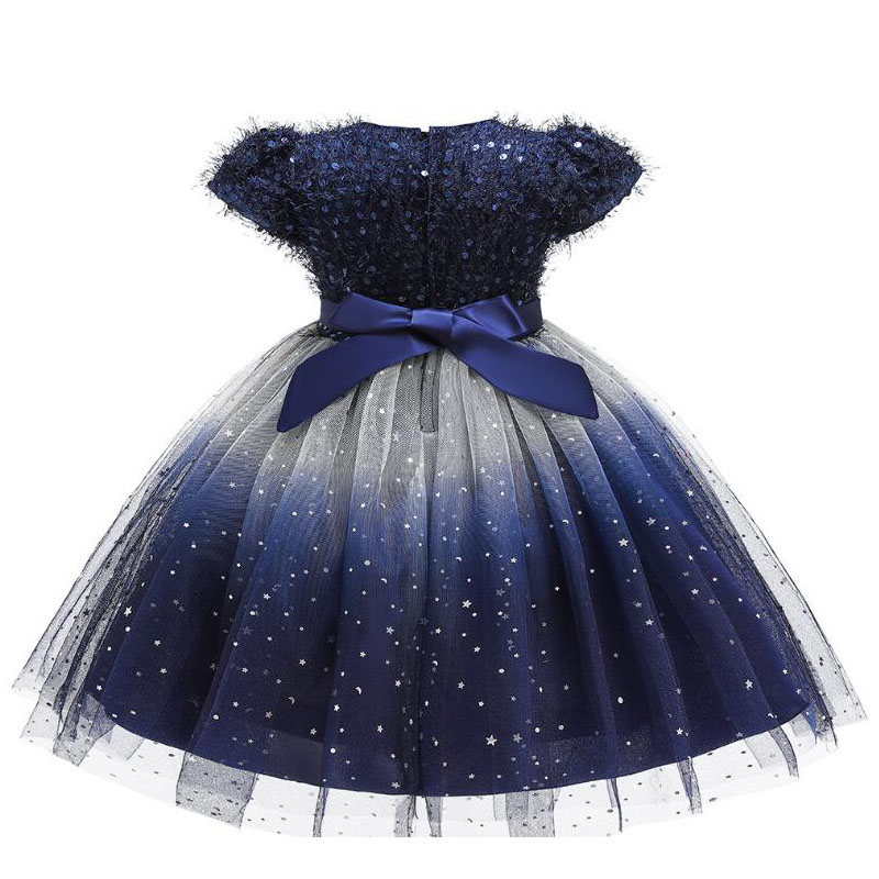Children's sparkling starry sky dress wedding host catwalk
