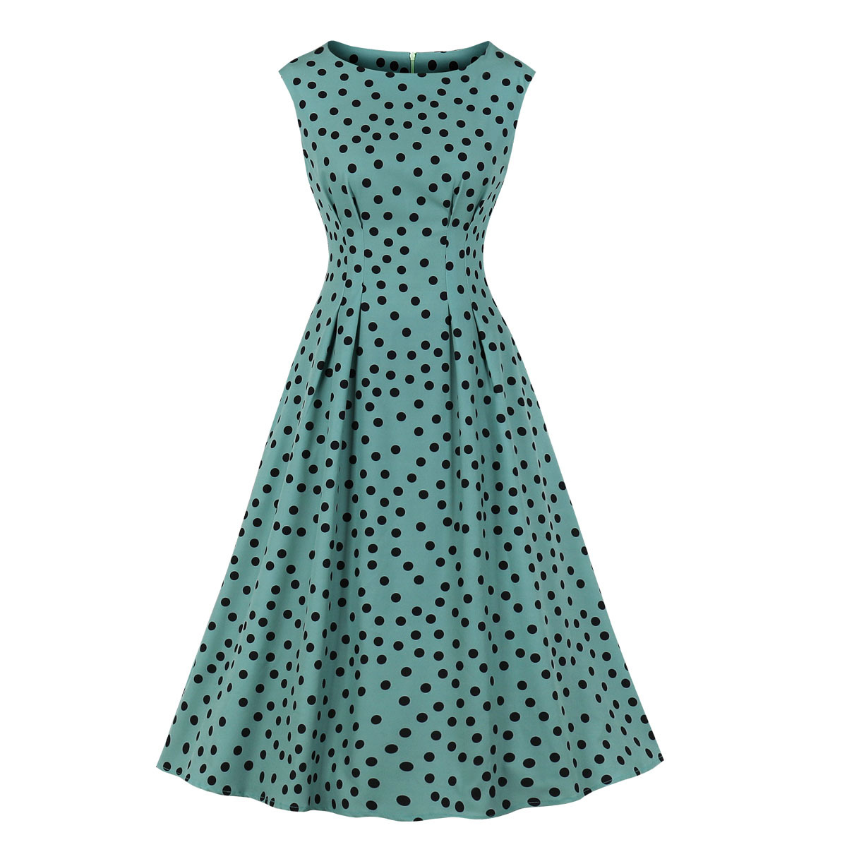 Temperamental slimming wave dot dress