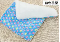 Pet blanket kennel mat pet cotton pad cat dog cushion autumn and winter warm dog mat - Blue - View 1