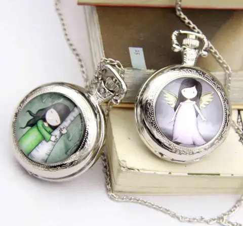 Angel Pocket Watch Girl