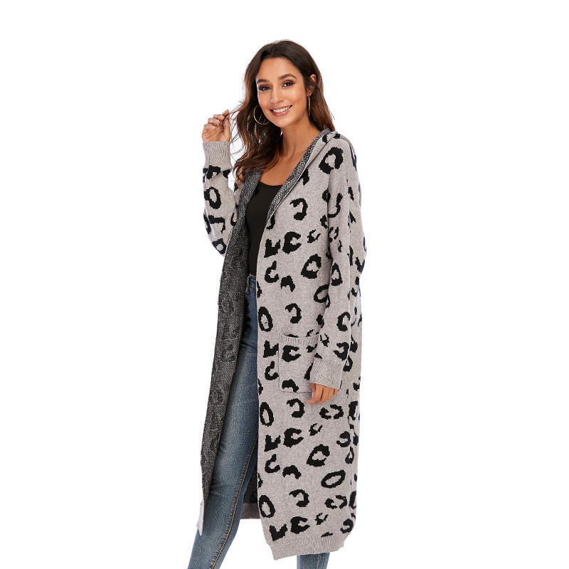 Women's Hooded Long Women's Jacket Knitwear - Image 4