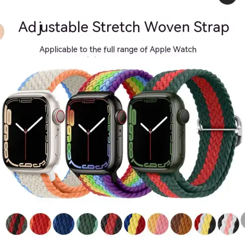 Apple Watch Watchband Adjustable Nylon Braided for Watch7 Strap