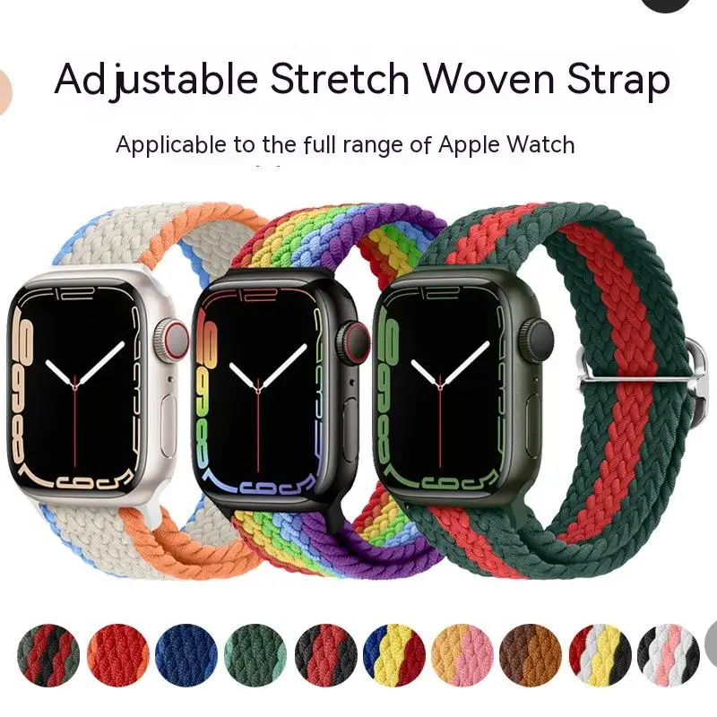 Apple Watch Watchband Adjustable Nylon Braided for Watch7 Strap