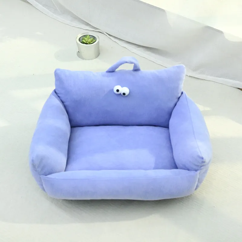 Puppy Special Sofa Kennel Winter Warm Pet Internet Celebrity Cat Nest Small Dog Dog Sleeping Mat Cushion Winter Bed - Purple