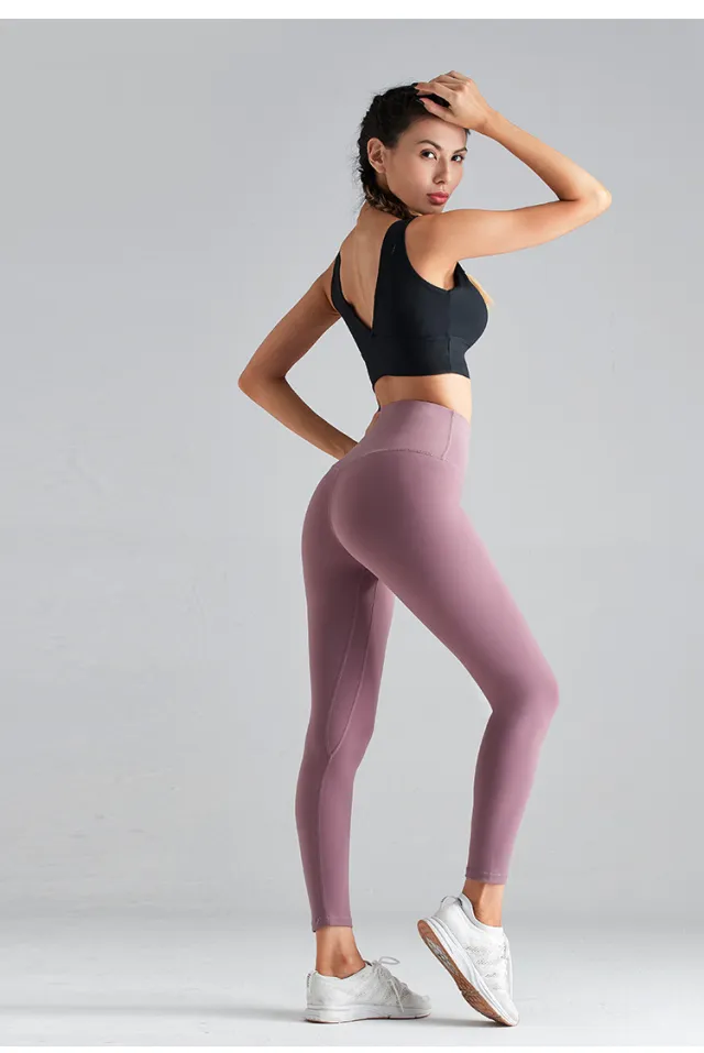 High waist slimming yoga pants Pink - Shop at LoveMi
