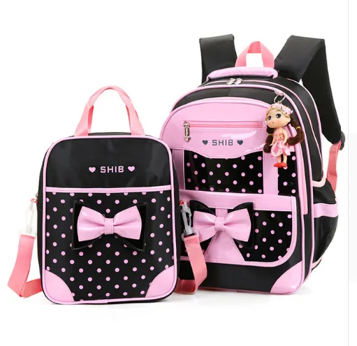 Shoulder burden primary and secondary school schoolbag backpack - Black