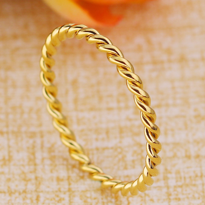 New titanium steel small twist pattern female ring