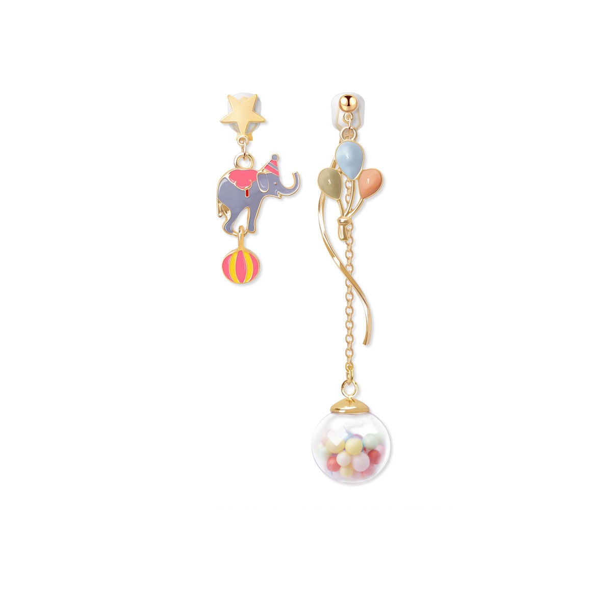 Long sterling silver asymmetric earrings