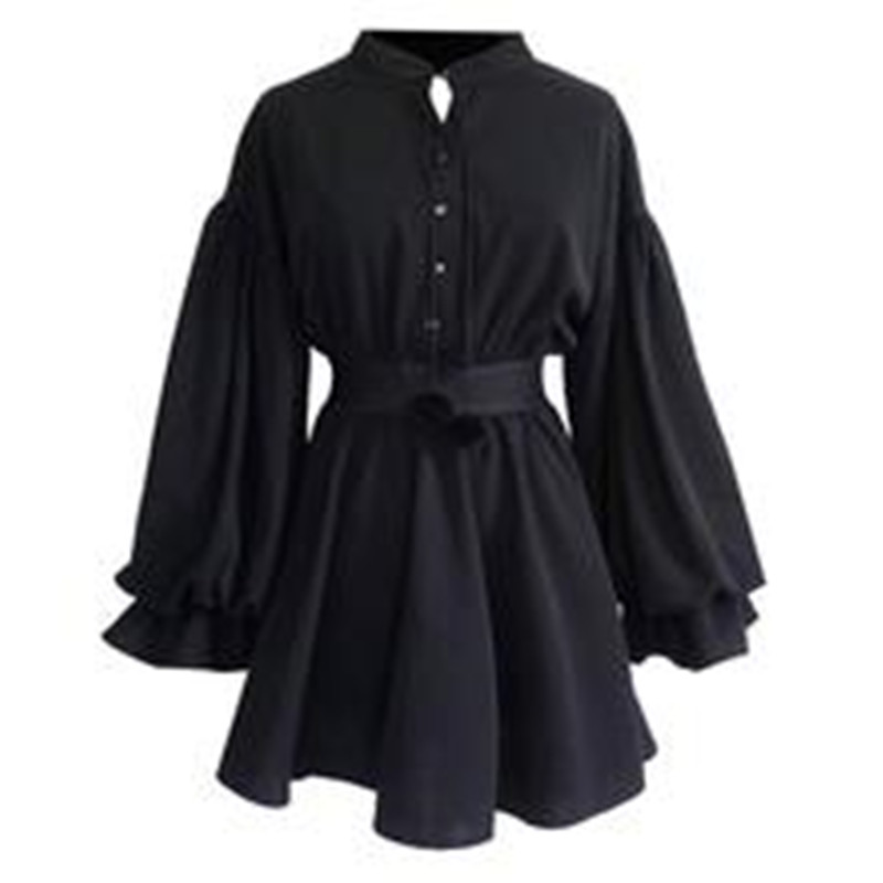 V-Neck Lantern-Sleeve Dress, picture 5 of 5