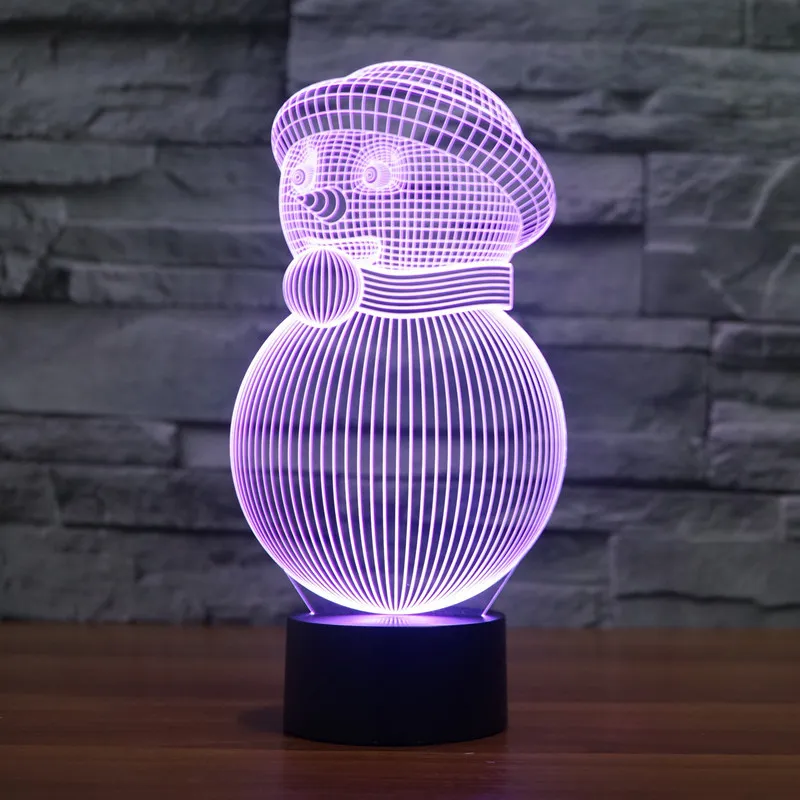 Christmas snowman colorful 3D lights – image 2