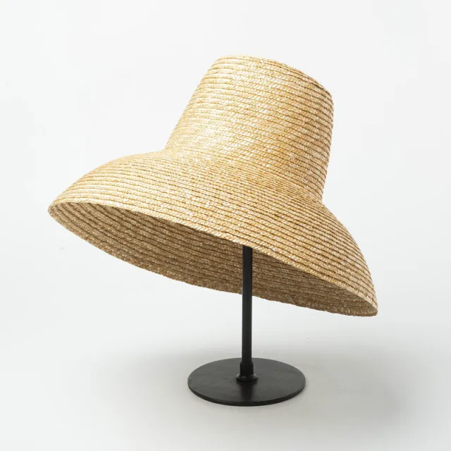 Vintage High Top Big Brim Straw Hat Yellow - Shop at LoveMi