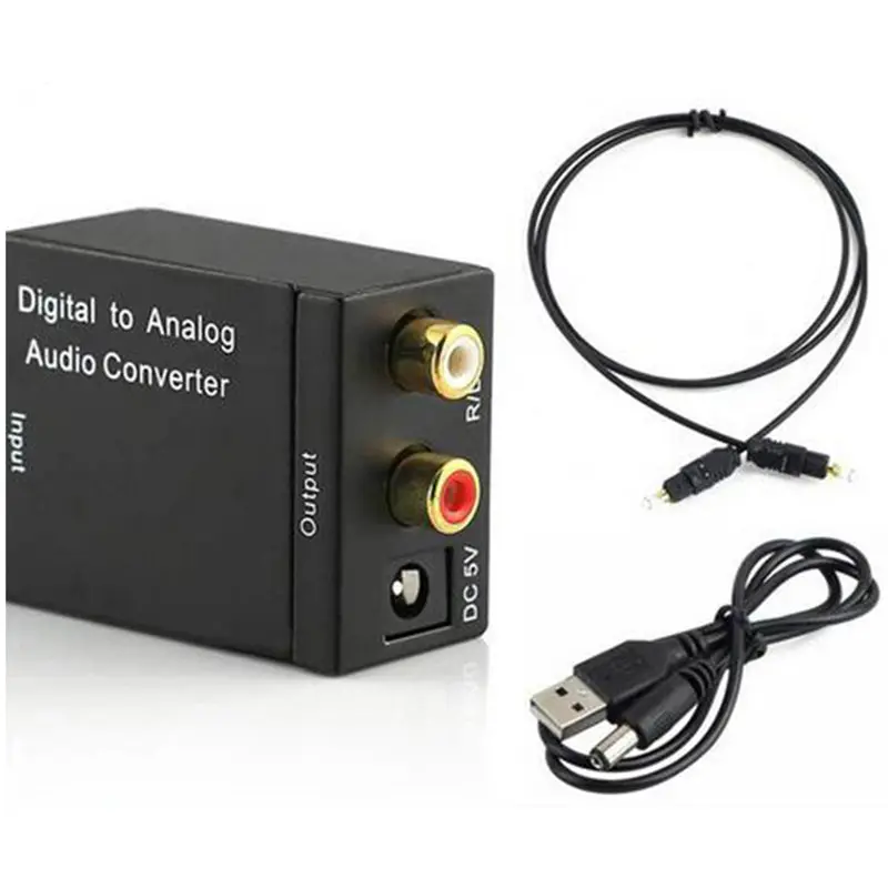 Digital to Analog Audio Converter Adapter Optical Fiber Coaxial