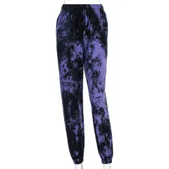 Camouflage casual halon trousers for women - Purple - View 1