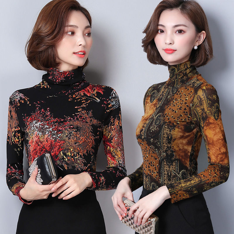 Women's plus fleece warm bottoming shirt