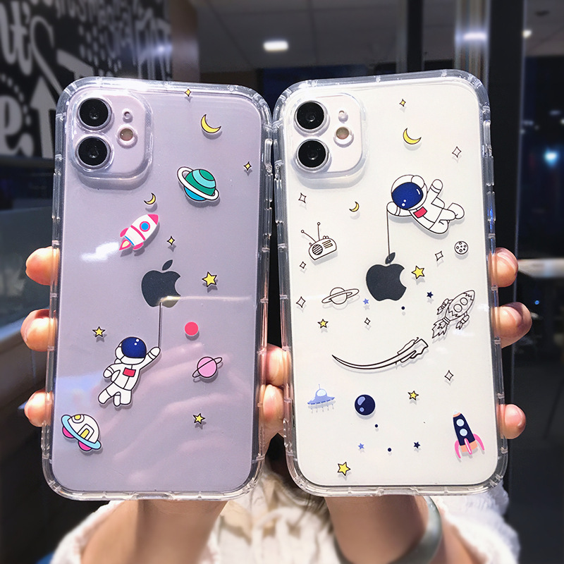 Funda teléfono astronauta caricatura creativa